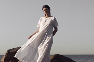 Marle Carly Linen Dress Natural AU8/US4